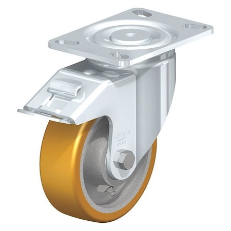 Blickle Swivel Plate Caster, PU, 8", Brake LH-GTH 200K-16-FI