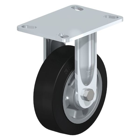 Blickle Rigid Plate Caster, Solid Rbr, 8", 1100 lb. BHS-ALEV 200K-16