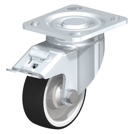 Blickle Swivel Plate Caster, PU, 5", Brake LH-POTH 125K-14-FI