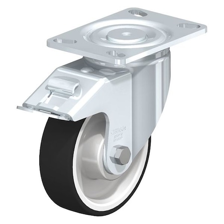Blickle Swivel Plate Caster, PU, 6", Brake, Caster Wheel/Tread Material: Nylon/Thermoplastic Polyurethane LH-POTH 150K-16-FI