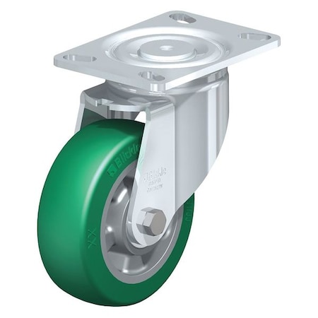 Blickle Swivl Plate Caster, PU, 8", 1540 lb. LH-ALST 200K-16-CO
