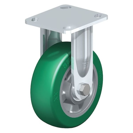 Blickle Rigid Plate Caster, PU, 8", 1540 lb. BHS-ALST 200K-16-CO
