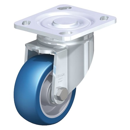 Blickle Swivel Plate Caster, PU, 4", 660 lb., Wheel Width: 1-9/16" LH-ALBS 100K-14