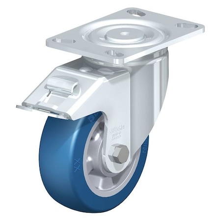 Blickle Swivel Plate Caster, PU, 6", Brake, Caster Wheel Shape: Extra Crowned LH-ALBS 150K-16-FI-CO
