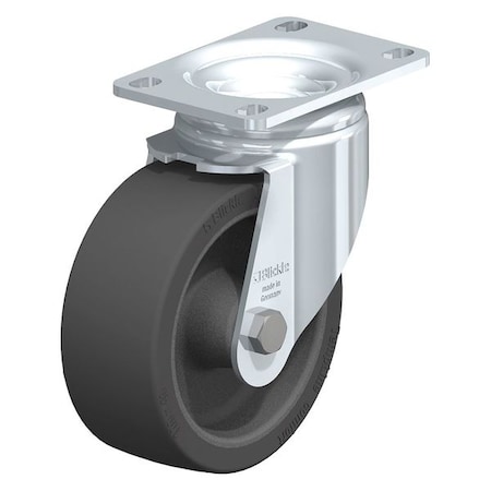 Blickle Swivel Plate Caster, Silicone, 5", 265 lb. LI-POSI 125G-12-XAT