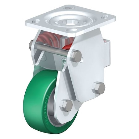 Blickle Rigid Plate Caster, PU, 4", 660 lb. BHF-ALST 100K-14