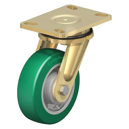 Blickle Swivel Plate Caster, PU, 8", 1760 lb., Caster Wheel/Tread Material: Cast Iron/Polyurethane Elastomer LS-GST 200K-16