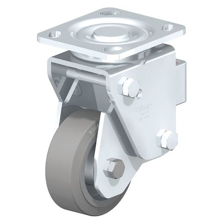 Blickle Swivel Plate Caster, Solid Rbr, 5", 550 lb., Number of Wheels: 1 LHF-ALEV 125K-14-SG