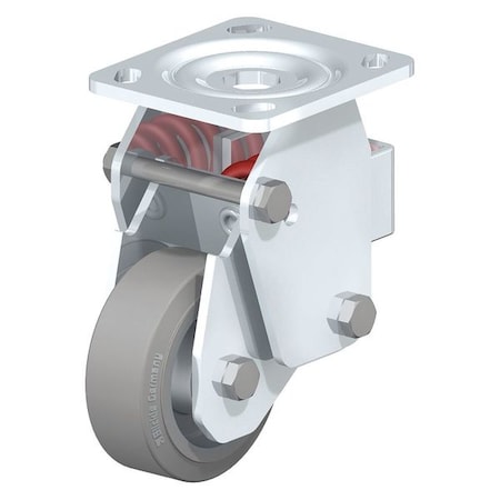 Blickle Rigid Plate Caster, Solid Rbbr, 5", 550 lb. BHF-ALEV 125K-14-SG