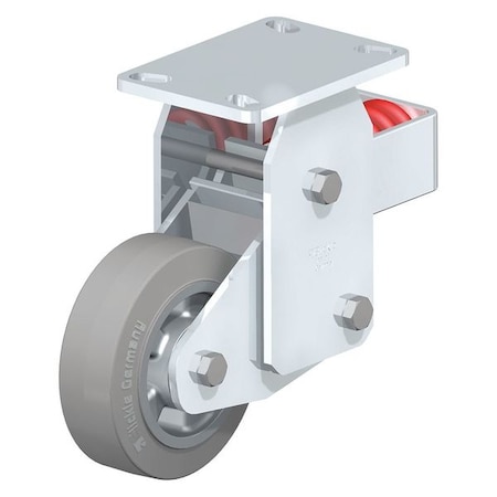 Blickle Rigid Plate Caster, Solid Rbr, 8", 1100 lb. BHF-ALEV 200K-16-SG