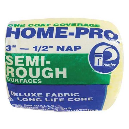 Home-Pro 3" Paint Roller Cover, 1/2" Nap, Polyester 333