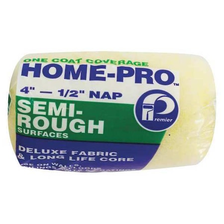 Home-Pro 4" Paint Roller Cover, 1/2" Nap, Polyester 433