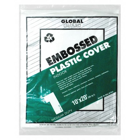 Premier Drop Cloth, Plstc, Embossed, 10x20 ft., PK24 26060