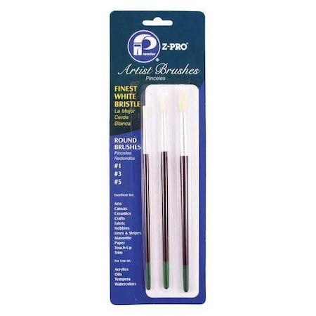 Premier #1, #3, #5 Artist Paint Brush Set, Wood Handle, 12 PK AR10108
