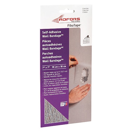 Adfors Wall Bandage Repair Patch, 7 in x 7 in, DIY Boxed, White FDW6570-U