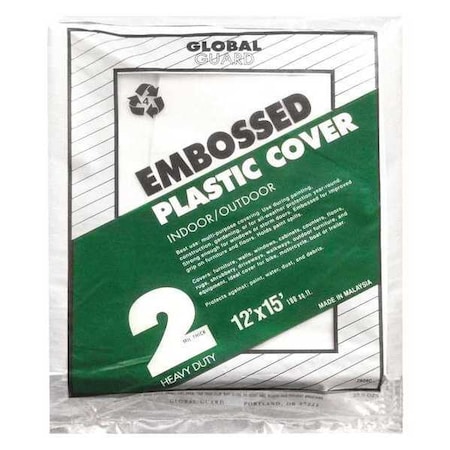 Premier Drop Cloth, Plstc, Embossed, 12x15 ft., PK24 28080