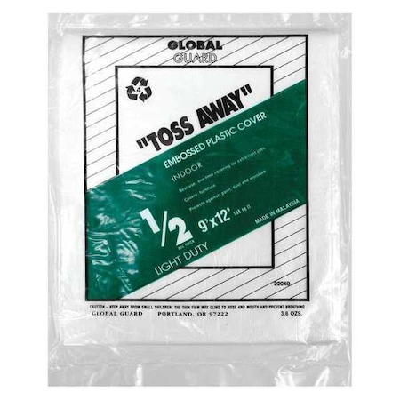 Premier Drop Cloth, Plastc, Embossed, 9x12 ft., PK72 22040