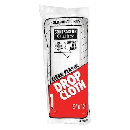 PREMIER Drop Cloth, Clear, Plastic, 9x12 ft., PK24 697