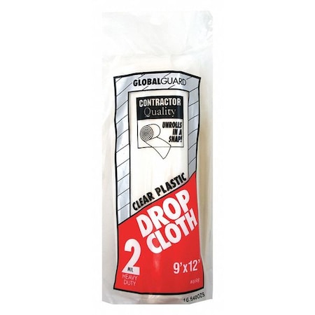 Premier Drop Cloth, Clear, Plastic, 9x12 ft., PK12 699