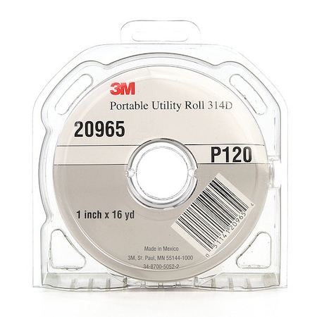 3M Utility Cloth Roll, 1"x50yd, P120 Grit, PK5 7000118512