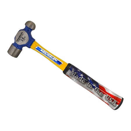 Vaughan Ball Pein Hammer, 16 oz, Steel, 13 in FS016