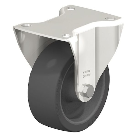 Blickle Rigid Plate Castr, Silicone, 4", 220 lb., Bk BX-POSI 100G-XAT