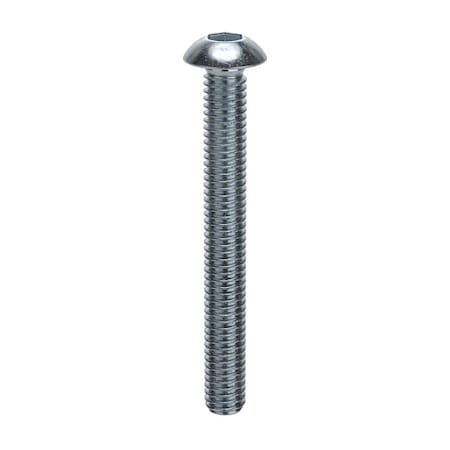 Zoro Select M4-0.70 Socket Head Cap Screw, Button, Zinc Plated Steel, 50 mm Length, 100 PK M07151.040.0050