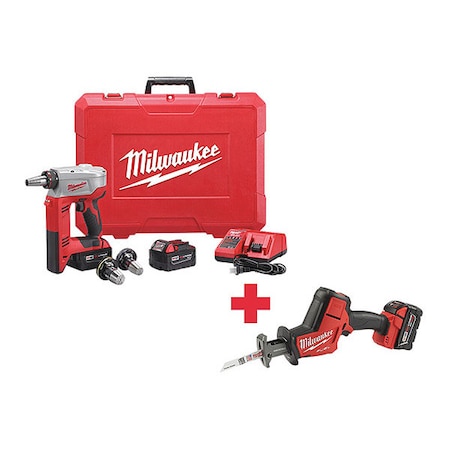 Milwaukee Tool M18 FUEL HACKZALL Kit + M18 ProPEX Expansion Tool Kit 2632-22XC, 2719-21