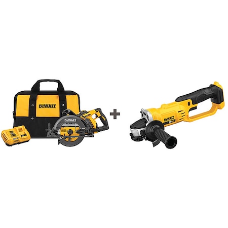 Dewalt Cordless Circ Saw Kit, 7-1/4 in Blade Dia DCS577X1/ DCG412B