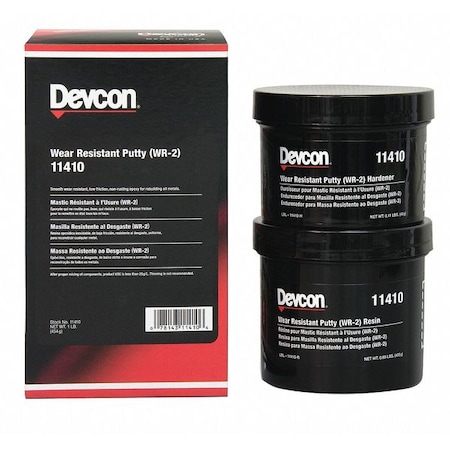 Devcon Wear Resistant Putty, 1 lb., Kit, Gray, Package Quantity 6 , Jar , 1 lb ,  11410