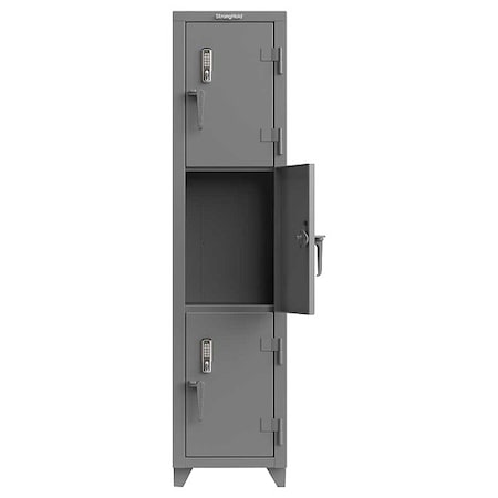 Strong Hold Locker, 18" W, 18" D, 75" H, Assembled 1.66-3D-18-3T-EK-L