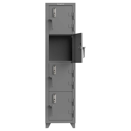 Strong Hold Locker, Assembled, 18" W, 18" D, 75" H 1.66-4D-18-4T-EK-L
