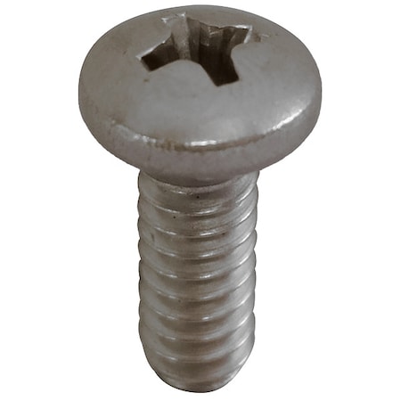 Zoro Select #10-24 x 1/2 in Phillips Pan Machine Screw, Plain 18-8 Stainless Steel, 100 PK U51122.019.0050