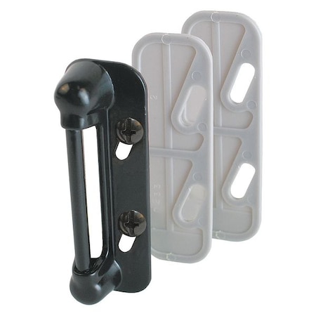 Primeline Tools Spring Type Screen Door Strike Plate, Black (1 Pair) MP5004