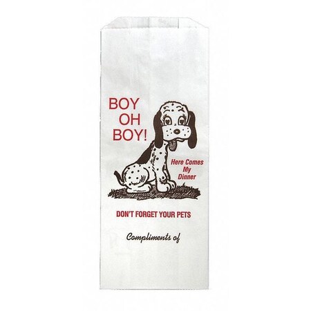 Crownhill White Printed Doggie Bags Traditional Design, 5 x 2 3/4 x 12", PK 500 E-7072