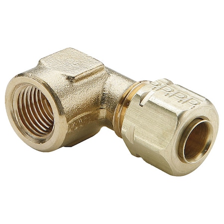 Parker Elbow, Brass, Comp. 1/4 in, MNPTF 1/8 in 170CA-4-2