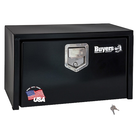 Buyers Products 14x12x24 Inch Black Steel Underbody Truck Box With Paddle Latch 1703150