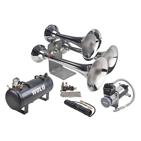 Wolo Truck Horn, 3 Trumpets, Lanyard Operated 839-858