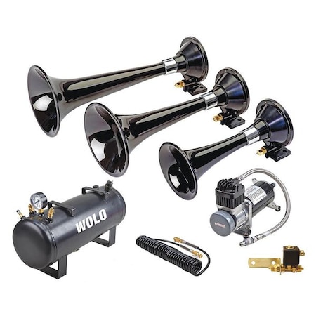 Wolo Train Horn, Euro Express, Pro, 12V, Blk 875-858