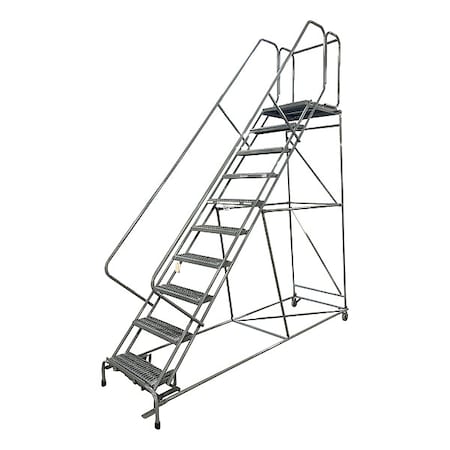 Cotterman 130 in H Steel Rolling Ladder, 10 Steps, 450 lb Load Capacity 1710R2632A3E24B4W5C1P6