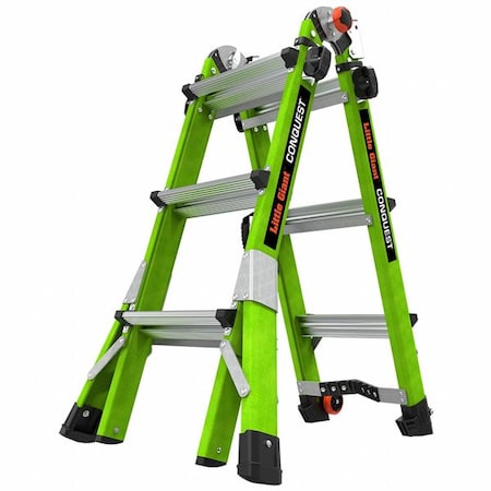 Little Giant Ladders Multipurpose Ladder, 10 11/12 ft, Fiberglass, 375 lb Load Capacity 17113-001
