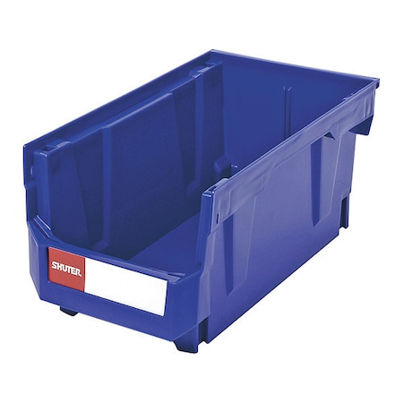 Shuter Hang & Stack Storage Bin, Blue, 7 in H, 7 in W, 14-4/5 in L ...