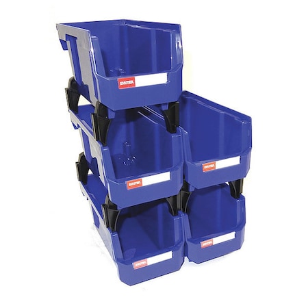 Shuter Hang & Stack Storage Bin, Blue, 5 in H, 5 in W, 6-1/2 in; 9-1/4 in L 1010002