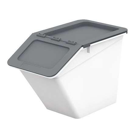SHUTER Storage Tote with Snap Lid, White, Plastic, 16 1/8 in W, 11 1/4 in H 1010110