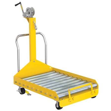 Vestil Yellow Battery Transfer Platform With Winch And Casters 4000 lb BTC-CART-WINCH