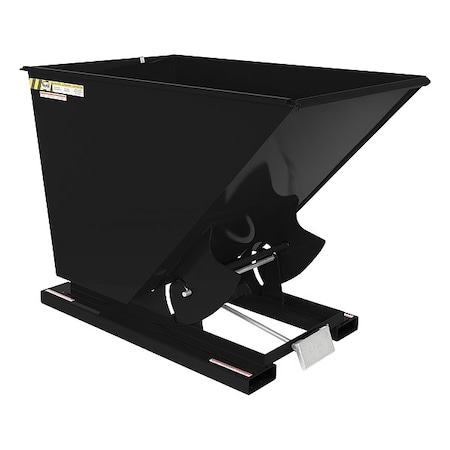 Vestil Heavy Duty Self-Dumping Hopper 1.5 Cubic Yard 6000 lb Black Semi Gloss D-150-HD-BLK-SG