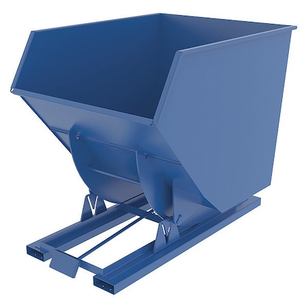 Vestil Narrow Self-Dumping Steel Hopper 3 Cubic Yard 6000 lb Blue D-300-HD-NA