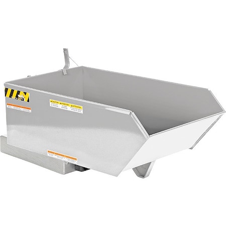 Vestil Medium Duty Low Profile Hopper .25 Cubic Yard Silver Lining H-25-MD-SL