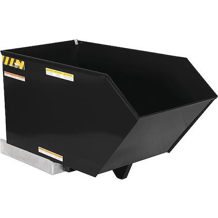 Vestil Heavy Duty Low Profile Hopper .50 Cubic Yard Black Semi Gloss H-50-HD-BLK-SG