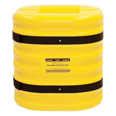 Zoro Select Column Protectr, Fits 10 in., HDPE, Yllw 172410